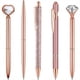 thumbnail image 5 of Stylish 8-Piece Rose Gold Ballpoint Pen Set with Quicksand Glitter and Artificial Diamondoid - Perfect Gift for Girls!, 5 of 5