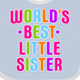 thumbnail image 4 of Inktastic Worlds Best Little Sister Girls Baby Bib, 4 of 4