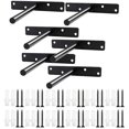 thumbnail image 2 of Hidden Floating Shelf Bracket Wall Mounting Bathroom Use Black Iron 6Set, 2 of 2