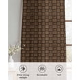 thumbnail image 6 of Dark Brown Rattan Sheer Curtains 84 Inch Length 2 Panels Set for Living Room/Bedroom, Vintage Abstract Wicker Texture Kitchen Curtains Grommet Semi-Sheer Curtains Drapes Window Treatments 52"x84"x2, 6 of 7