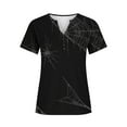 thumbnail image 4 of Women Short Sleeve Christmas gift Thin section Fashion Durable Leisure Printed Loose Loose Fitting Sexy Lining Purple Trendy Short Sleeve Size 4XL, 4 of 5
