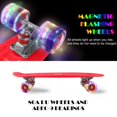 thumbnail image 3 of 22" Complete Mini Cruiser Skateboard for Beginners Youths Teens Girls Boys with LED Wheels, with All-in-One T-Tool (Red), 3 of 7