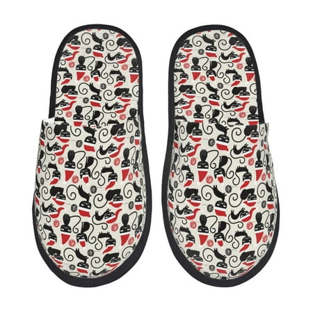 Balery Christmas Cat Slient Indoor Furry Fleece Comfort House Shoes Soft Non-Slip Home Shoes Cotton slippers House Slippers-- Large