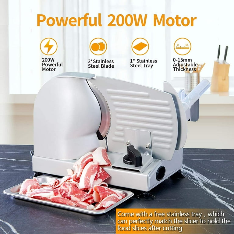 Electric Meat slicer for Home Use 200W, Aemego Food Slicer with Removable  Stainless Steel Bl, 1 unit - Kroger