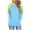 Light Blue-1, variant on Hoodies for Women Long Sleeve Cowl Neck Sweatshirt Loose Fit Color Block Tops with Pockets Drawstring Pullover