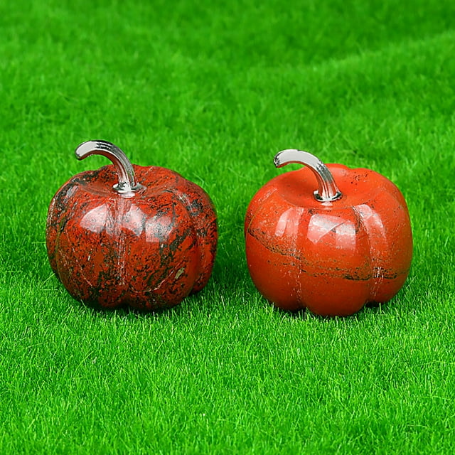 Halloween Decorations for Home Handmade Mini Pumpkin Natural Crystal Stone Halloween Pumpkin Thanksgiving Desktop Decoration Jewelry Thanksgiving Decorations for Home