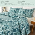 thumbnail image 5 of Whale Flotilla Reversible Paisley Quilt Set Queen Size, Lightweight Boho Printed Bedspreads Coverlets Quilts Bedding Set with 2 Pillow Shams for All Seasons, Turquoise, 5 of 7