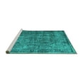 thumbnail image 2 of Ahgly Company Machine Washable Indoor Rectangle Abstract Turquoise Blue Contemporary Area Rugs, 4' x 6', 2 of 4