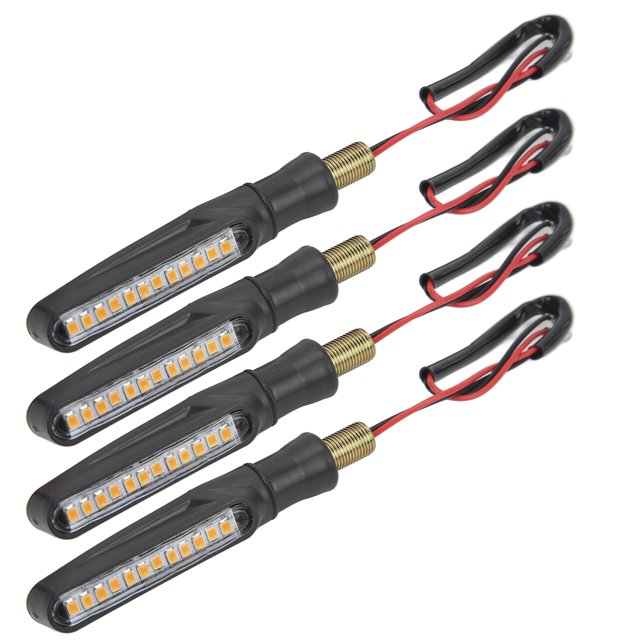 Luz de freno para motocicleta, 4 piezas, luces LED de giro para motocicleta, luces de circulación diurna para motocicleta, luces intermitentes para motocicleta, acabado de lujo