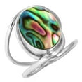 thumbnail image 1 of 925 Silver Ring For Women - Girls Multicolor Genuine Abalone Shell Stone Silver Ring Size 8 Hand Made Silver Ring Size 8 Gift For Women On Birthday 925 Silver Jewelry With Gemstone, 1 of 5