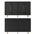 thumbnail image 5 of HIUU Black Fluted Buffet Storage Cabinet with 4 Door Cabinets - Modern Farmhouse Sideboard for Dining Room, Living Room and Entryway., 5 of 9