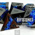 thumbnail image 4 of Sage's Portal Metal Riftstone DND Dice 7-PC Polyhedral Dice Set for DND TTRPG Dungeons and Dragons Pathfinder Oversized Designer Dice (Gloss Black/Chartreuse), 4 of 5