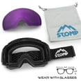 thumbnail image 4 of Stomp Ski Goggles PRO - Frameless, Interchangeable Lens 100% UV400 Protection Snow Goggles for Men & Women (Purple), 4 of 7