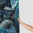 thumbnail image 3 of Orinice  Navy Blue Octopus Beach Shower Curtain Nautical Kraken Pirate Ship Boys Kids Bathroom Curtain Set Sea Wave Sailboat Moon Ocean Night Bath Curtain Fabric Bathroom Decor with  60x72, 3 of 7