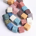 thumbnail image 3 of U8MO 10pcs Cube 8mm 10mm Colorful Lava Stone Loose Beads for Jewelry Making DIY-Brown-10~11mm, 3 of 5
