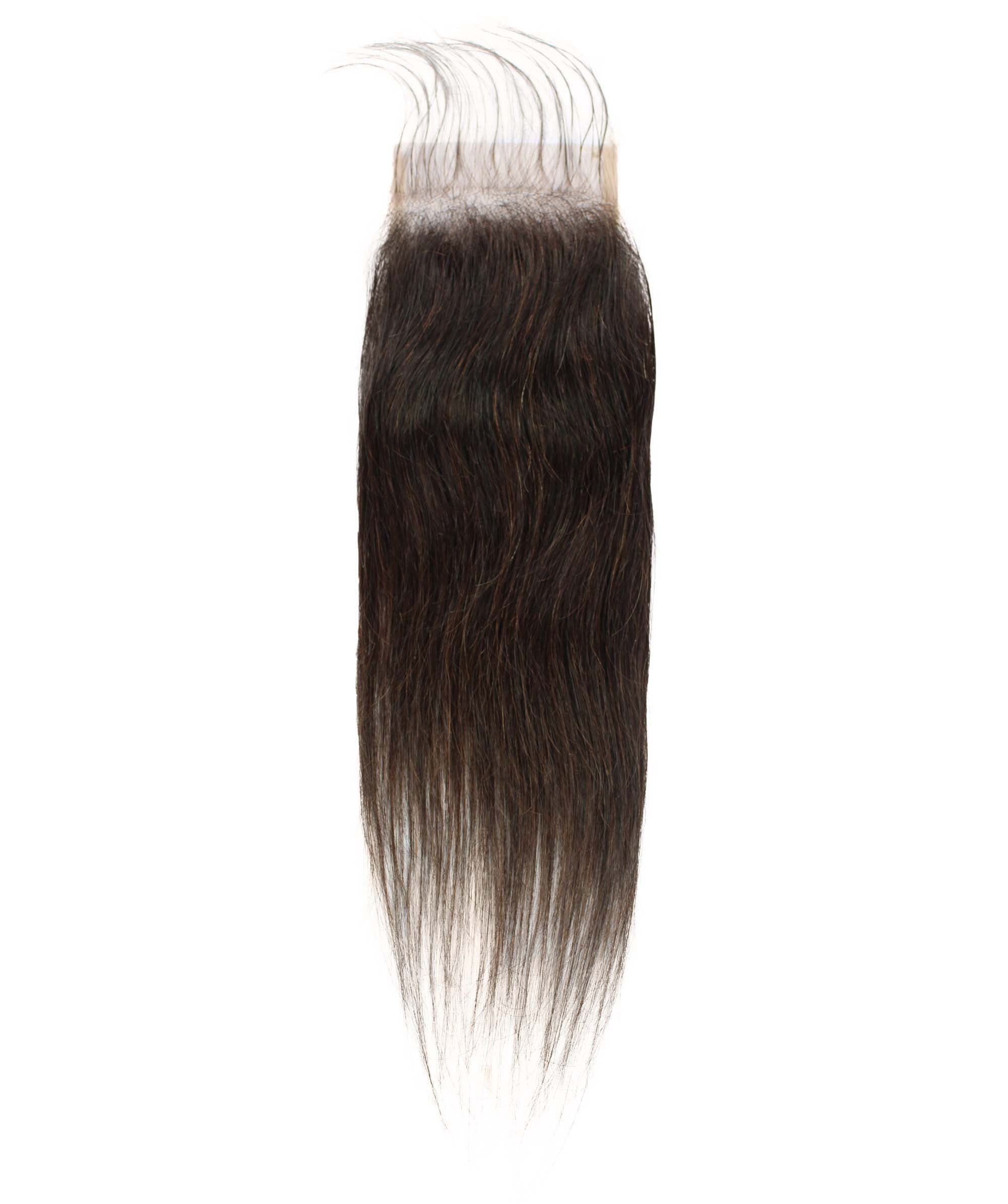LUXLUXE Women Rico 100% Unprocessed A7 Grade Human Hair Bundle 10 Inches 101214 Lengths Free Part 4X4 Hand Tied Swiss Lace Closure