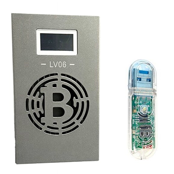 1Pcs LV06+1Pc LV03 V6 Silent Miner Machine Btc Miner Bsv Btc Bch Dgb Crypto Mining Machine Lottery Miner(US)