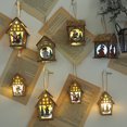 thumbnail image 3 of Casa de madera con luz LED, adornos navideños DIY, cabaña luminosa, árbol de Navidad colgante, adornos de Navidad, regalo para niños, Año Nuevo, 3 of 4
