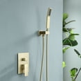 thumbnail image 3 of Logmey 10" Wall Mounted Pressure Balancing Dual Shower Rain Shower System with Rough-in Valve and Trim Kit, Gold Stainless Steel Shower Head, 3 of 9