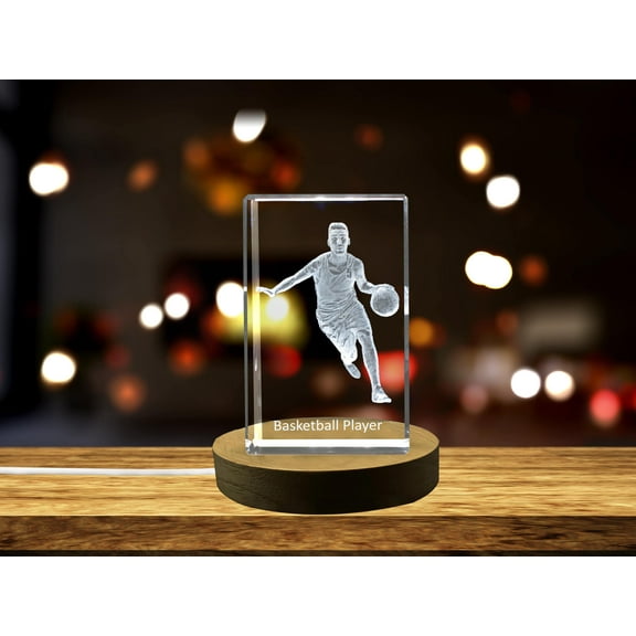 Basketball Player 3D Engraved Crystal 3D Engraved Crystal Keepsake/Gift/Decor/Collectible/Souvenir