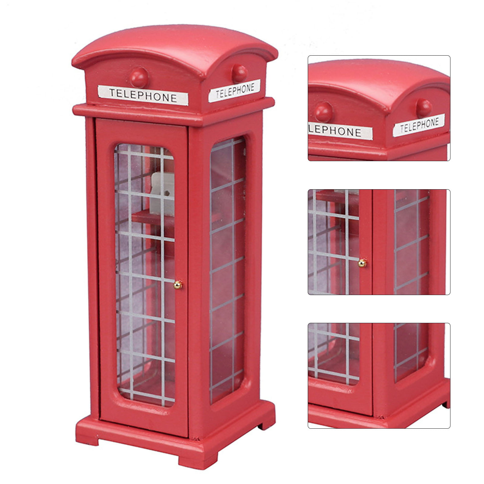 British Phone Booth dollhouse miniature 1/12 scale T5965 wood 
