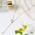thumbnail image 3 of Collar de lazo para mujer, collar de luna y estrella, gargantilla de oro para mujer, gargantilla delicada, joyería de cadena para mujeres y niñas, 3 of 5