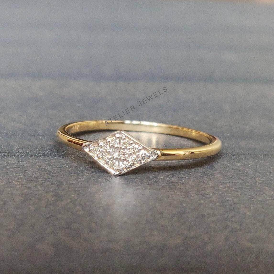 14K Yellow Gold Diamond Ring: Alternative Engagement Jewelry