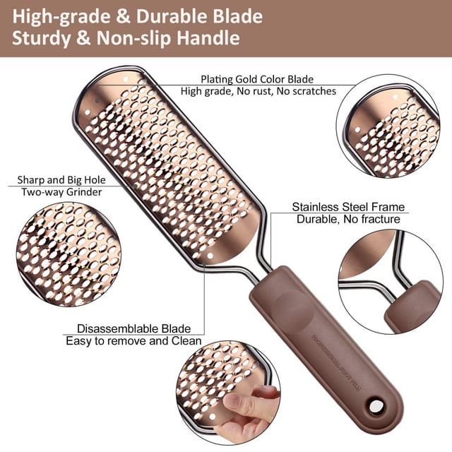 Foot File Callus Remover - Pedicure Stainless Steel Colossal Foot Grater Scrubber Pedicure Tools
