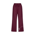 thumbnail image 4 of ShomPort Summer Fall Capris for Women Casual High Waisted Drawstring Pants Loose Cropped Trousers with Pockets (Wine 21), 4 of 5