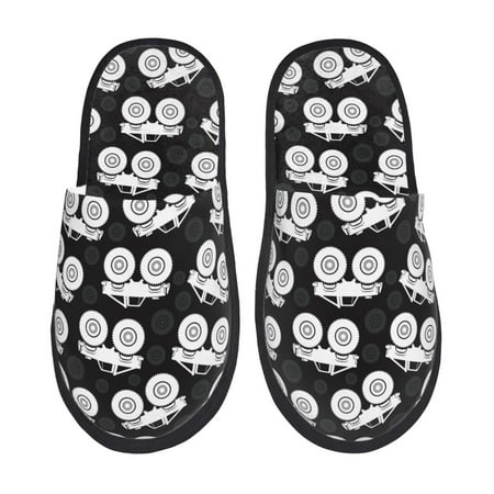 Balery Cool Car Slient Indoor Furry Fleece Comfort House Shoes Soft Non-Slip Home Shoes Cotton slippers House Slippers-- Large