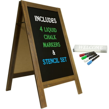 UPC: 0601913729219 | Excello Global Products 40  x 20  Wooden A-Frame Chalkboard – Rustic – GPP-0001