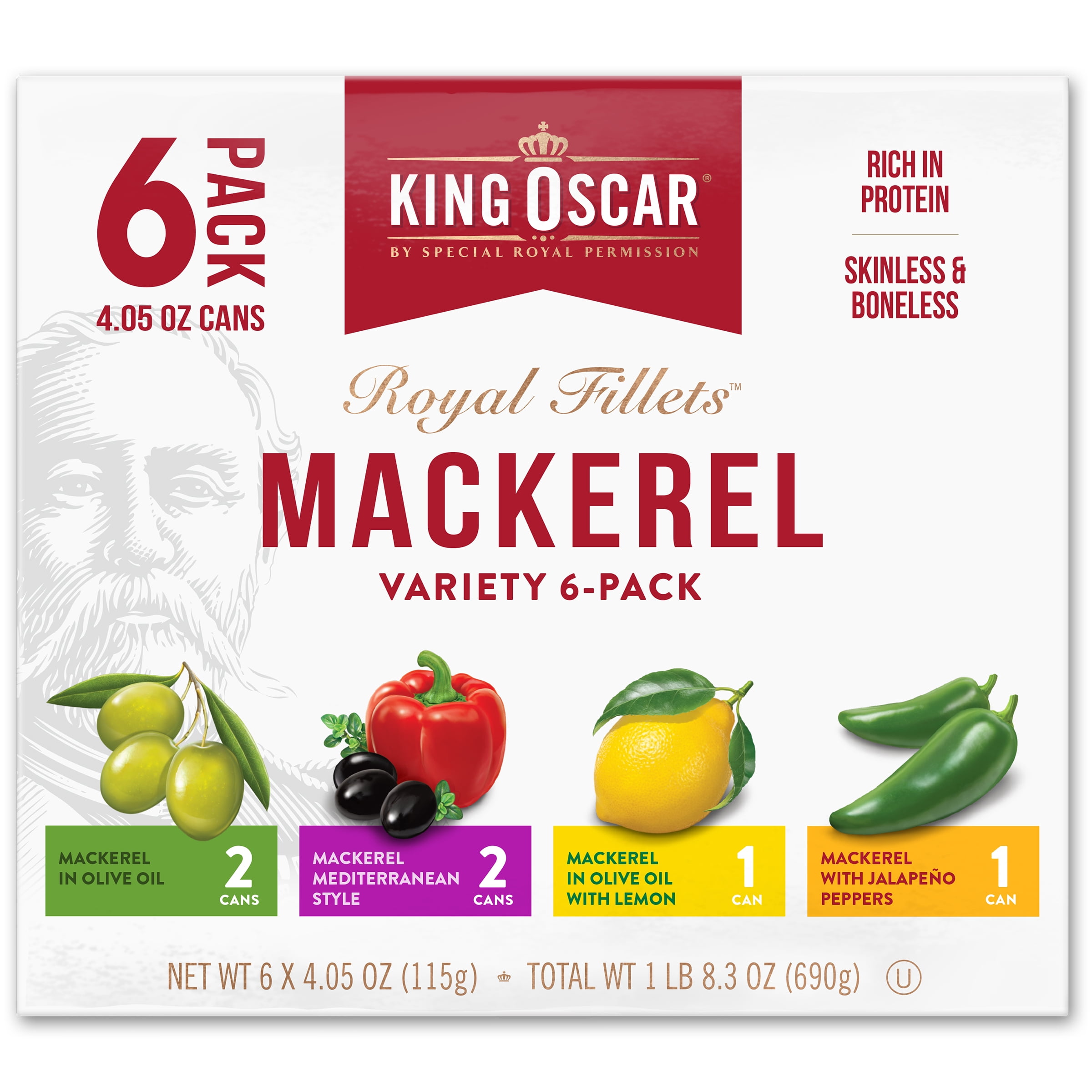 King Oscar Wild Caught Mackerel Variety Six-Pack