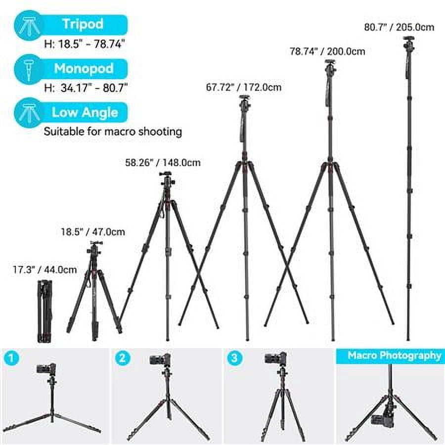 SmallRig 3474C Foldable Aluminum Tripod Monopod Quick Release Plate 78"