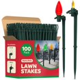thumbnail image 1 of SEWANTA Christmas Light Yard Stakes 8.5' Tall Outdoor Light Stakes with Universal Christmas Pathway Lights (100 Pack), 1 of 5