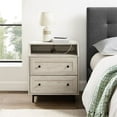 thumbnail image 4 of 22" Curved Open Top 2-Drawer Bedroom Nightstand with USB in Birch, 4 of 7