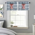thumbnail image 3 of Curtain Valance for Windows, Independence Day USA Flag Bow Kitchen Valances Rod Pocket Short Curtains, Retro Navy White Striped Window Valance for Bedroom Bathroom Living room 56x16in, 3 of 9