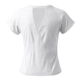 thumbnail image 4 of DuoJiaJ Womens Workout Top, Slim Fit Crew Neck Short Sleeve Activewear White L, 4 of 5