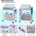 thumbnail image 3 of Organizers and Storage Compatible with Cricut Machines Rolling Craft Storage Cart with 47 Vinyl Roll Holders for Craft Rooms Home Removable Patent Protected 001 Black Wood Grain, 3 of 7