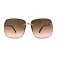 thumbnail image 2 of Womens Luxury Chain Jewel Trim Rimless Butterfly Diva Sunglasses Gold Brown Pink, 2 of 4
