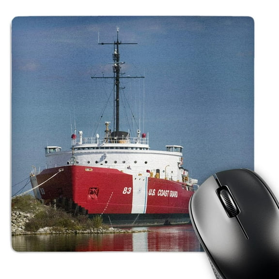 3dRose, MI, Straits of Mackinac, Coast Guard Icebreaker - US23 WBI0169 - Walter Bibikow, MousePad