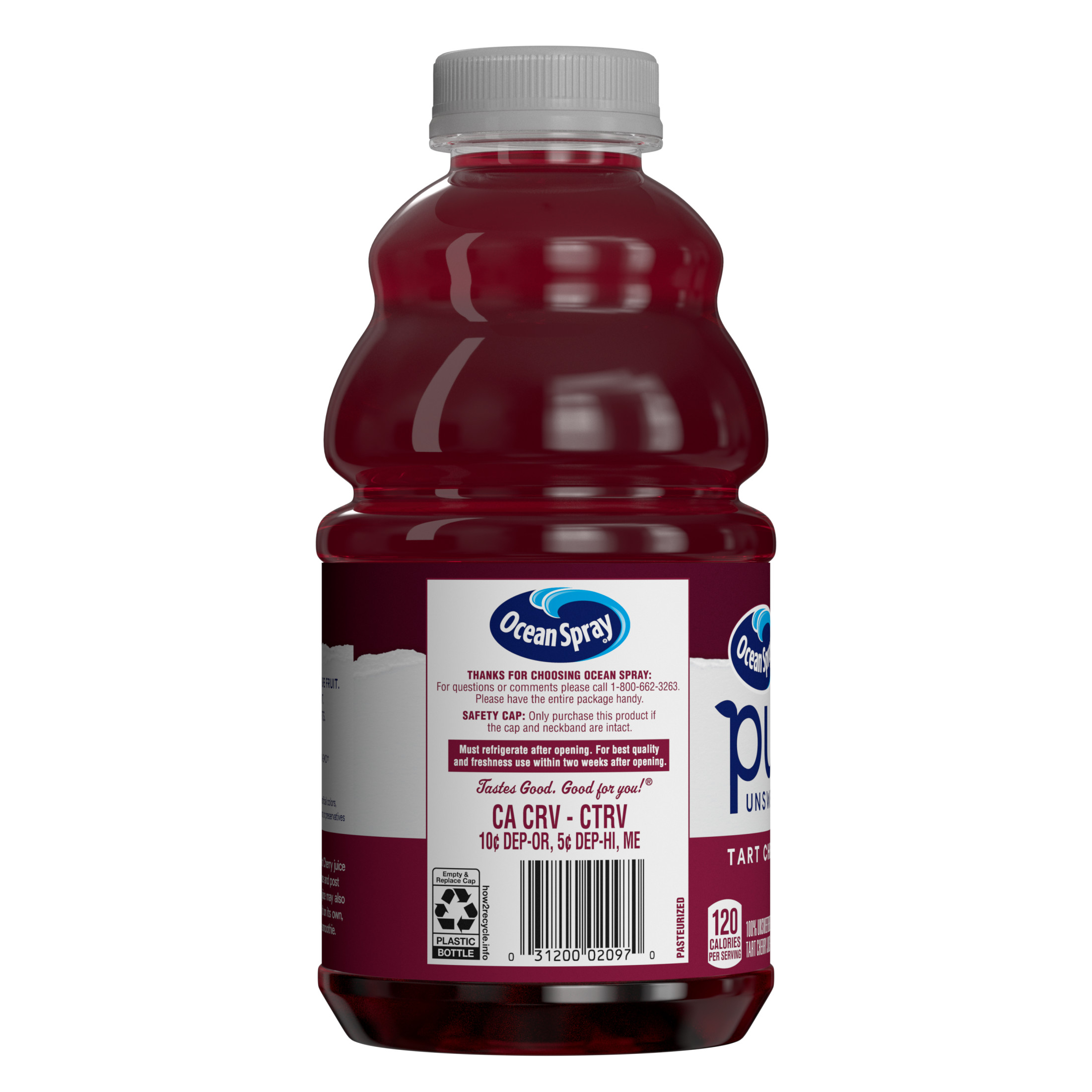 Ocean Spray® Pure Unsweetened Tart Cherry, 100% Tart Cherry Juice, 32 fl oz Bottle - image 3 of 6