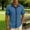 c01Blue, variant on Linen Shirts for Men Short Sleeve Lightweight Breathable Quick Dry Button Down with Denim Trim for Summer Beach Outdoor Hiking Gray M