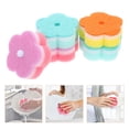 thumbnail image 3 of esponjas multiusos con forma de flor, antirayaduras, ideales para limpiar platos, cocina y baño., 3 of 5