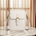 thumbnail image 5 of Leather Small Crossbody Cell Phone Bag Women Men Versatile Shoulder Purse Fashion Bag (White), 5 of 10