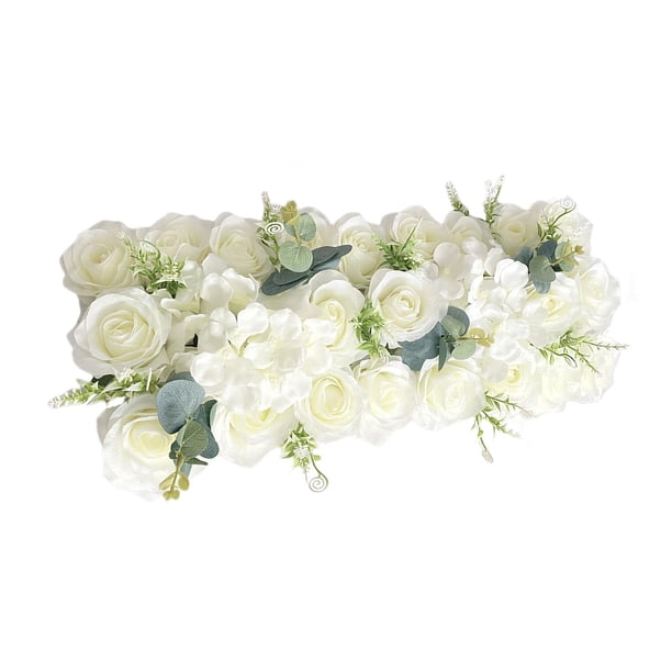 Arco de flores DIY, camino de bodas, arreglo floral realista para bodas Estilo blanco 2