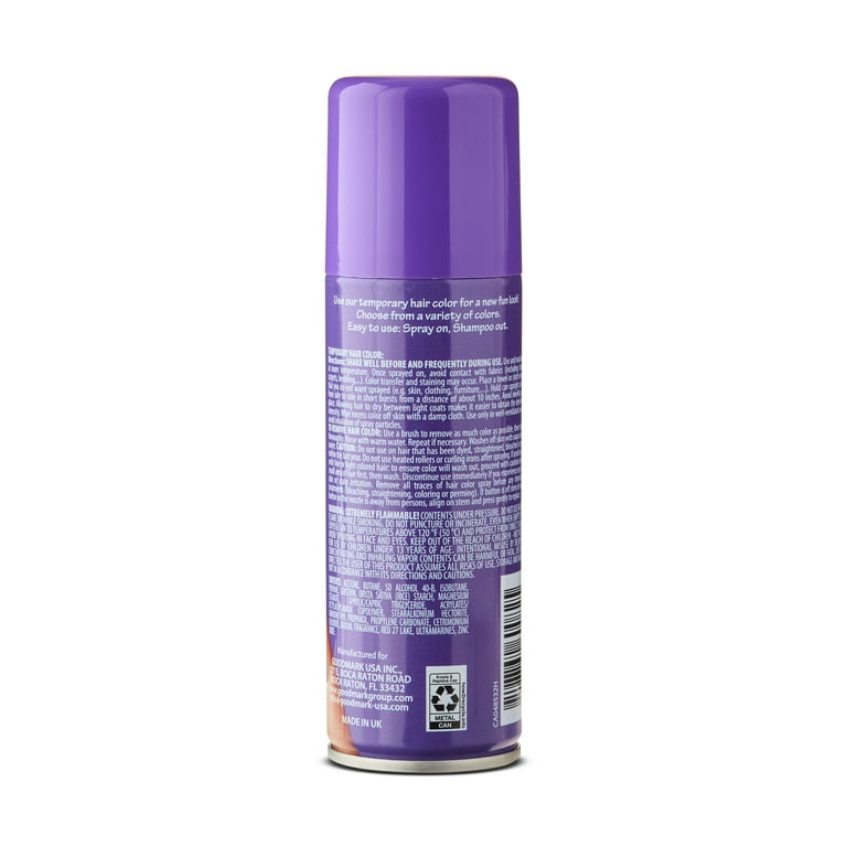 Temporary Hair Color Spray, Purple, 3oz, Halloween Make-Up for Adults, by Goodmark