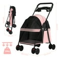 thumbnail image 4 of 4 Wheels Dog Cat Stroller, Outdoor Travel Pet Folding Stroller, Dog Cat Cage Stroller with Cup Holder, Visible Window for Medium Small Dog, 4 of 11
