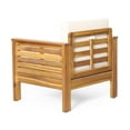 thumbnail image 4 of Christopher Knight Home Louver Outdoor Acacia Wood Outdoor Club Chair with Cushions by  Teak + Cream, 4 of 5