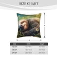 thumbnail image 4 of Haiem Daisy Sleeping Sloth Print Velvet Soft Solid Decorative Square Throw Pillow Covers Set with Elegant Piping Christmas Cushion Case for Sofa Bedroom Car-18"x18", 4 of 8