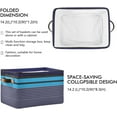 thumbnail image 3 of Coolnut Blue Gradient Stripe Large Square Storage Basket Bin with Handles 2PCS, Foldable Multi Functional Closet Storage Box Shelf Basket for Storing Toys, Books and Clothes Decor Gifts, 3 of 7